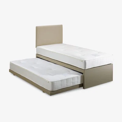 John Lewis John Lewis & Partners Savoy Guest Bed with Two Pocket Spring Mattresses, Small Single, Topaz Beige