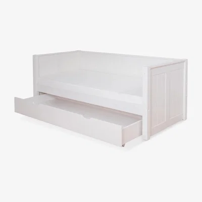 John Lewis Stompa Classic Children's Day Bed Frame with Trundle Drawer, Single, White