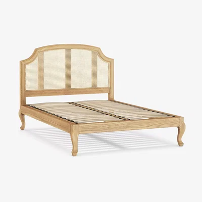 John Lewis John Lewis & Partners Louis Woven Rattan Bed Frame, Super King Size, Oak
