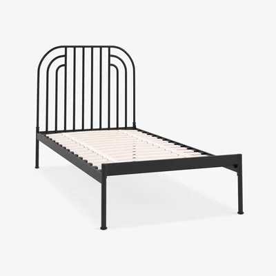 John Lewis ANYDAY John Lewis & Partners Swirl Metal Bed Frame, Single, Black