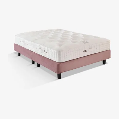 John Lewis Vispring Maristow Supreme 1700 Mattress and Premier Shallow Divan Base Set, Medium Tension, Double, Plush Heather, FSC Certified (Spruce)