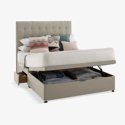 John Lewis Silentnight 2 Drawer Continental Half Ottoman Divan Storage Bed, Super King Size