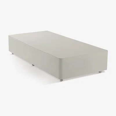 John Lewis John Lewis & Partners Non-Sprung Upholstered Divan Base, Single, Canvas Stone Grey, FSC-Certified (Pine)