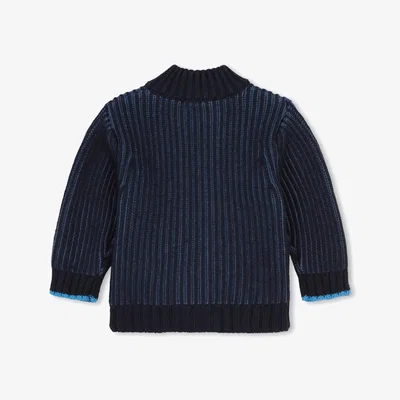 John Lewis Timberland Baby Cotton Wool Zipped Cardigan, Navy