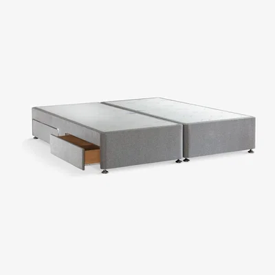 John Lewis Sealy 4 Drawer Storage Divan Base, Super King Size, Grey