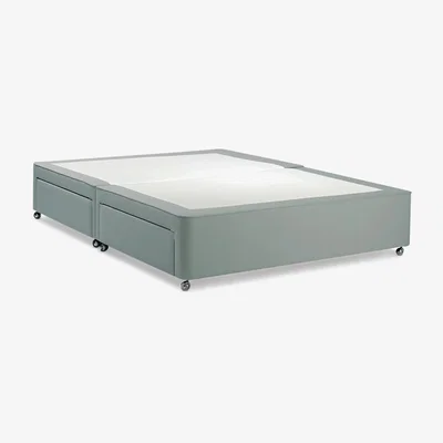 John Lewis John Lewis Non Sprung 4 Drawer Storage Upholstered Divan Base, King Size, Topaz Grey