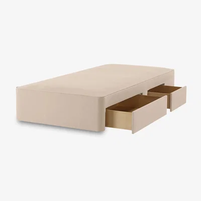 John Lewis John Lewis & Partners Pocket Sprung 2500 2 Drawer Storage, Single Upholstered Divan Base, FSC-Certified (Pine)