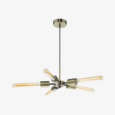 Knees dar lighting Oni0575 Onika 5 Light Pendant Antique Brass Matt Black