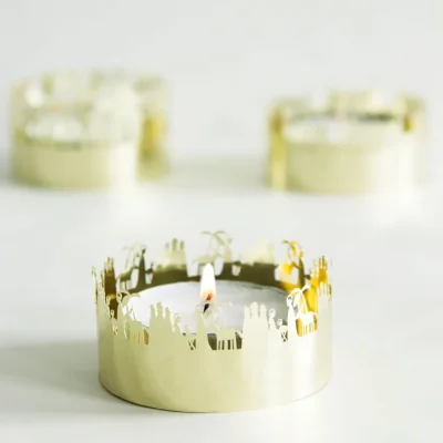 Nordic Nest Etsad candle holder gold Crib