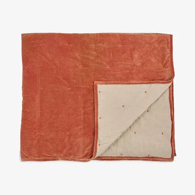 Amara Nkuku - Mandawa Velvet Bedspread - Rust
