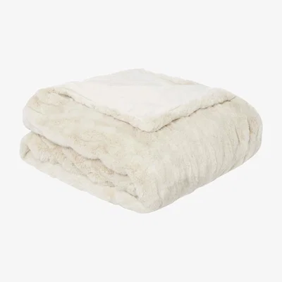 Amara Hotel Ruched Faux Fur Throw