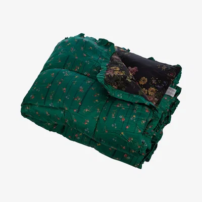 Amara Preen by Thornton Bregazzi - Etched Floral Bedspread - Green - 225x200cm