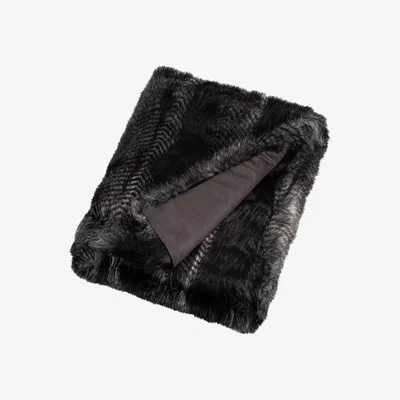 Amara Helen Moore - Faux Fur Throw - 180x145cm - Signature Black Quail
