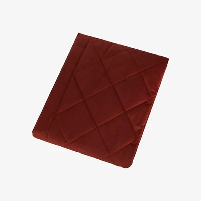 Amara Essentials - Diamond Velvet Bedspread - Burnt Sienna - 140x200cm