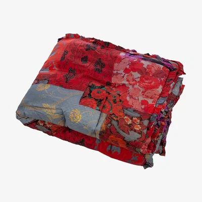 Amara Preen by Thornton Bregazzi - Collage Bedspread - Red - 135x200cm