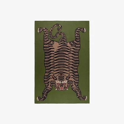 Amara Saved New York - Tiger Cashmere Throw - Green