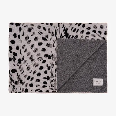 Amara Saved New York - Audrey Dot 100% Cashmere Throw - Black/White