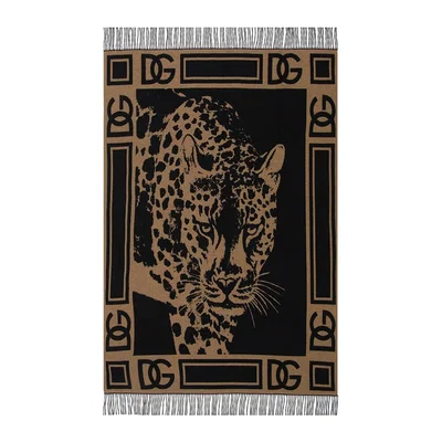 Amara Leopard Cashmere Jacquard Blanket - 140x180cm