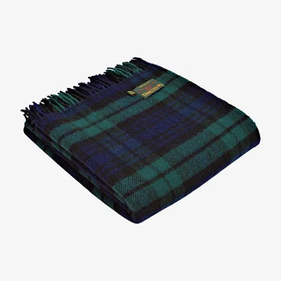 Amara Tweedmill - Pure New Wool Tartan Throw - Blackwatch