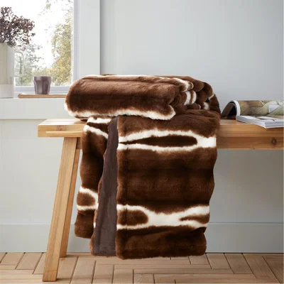 Amara Cosy Faux Fur Blanket Throw Chocolate