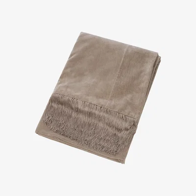 Amara Luxe - Velvet Tassel Fringe Throw - 130x170cm - Champagne