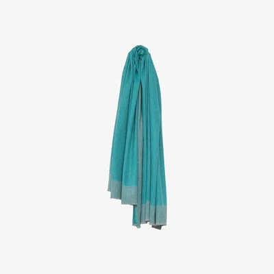 Amara Begg x Co - Border 100% Cashmere Throw - Teal