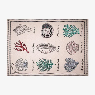 Amara Saved New York - Sea Shells 100% Cashmere Throw - Natural