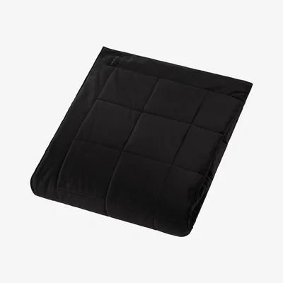 Amara Essentials - Square Velvet Bedspread - Black - 240x200cm