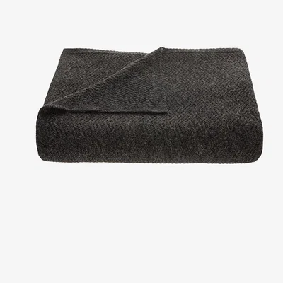 Amara TUWI - Wave Knitted Throw - 130x180cm - Charcoal