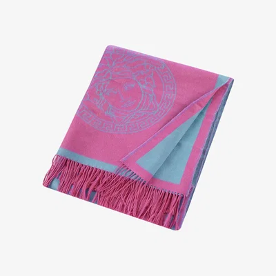 Amara Versace Home - Medusa Rap Throw - Pink/Turquoise
