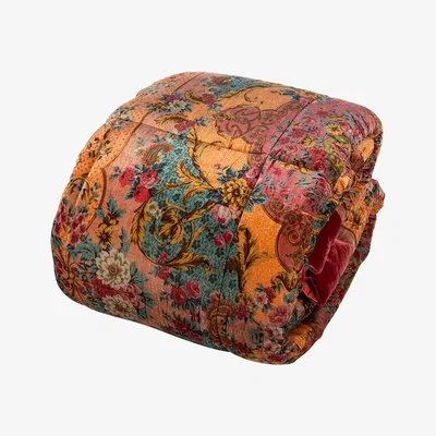 Amara Etro - Granville Panelled Quilted Bedspread - Orange - 270x270cm