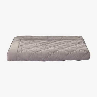 Amara Rivolta Carmignani - Lounge Velvet Quilted Bedspread - 140x180cm - Pearl Grey