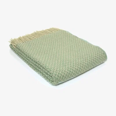 Amara Tweedmill - Pure New Wool Diamond Throw - Sea Green