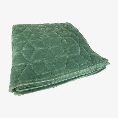 Amara DAY Home - Quilted Velvet Throw - 260x260cm - Galapagos Green