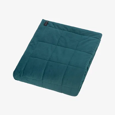 Amara Essentials - Square Velvet Bedspread - Ocean - 240x200cm