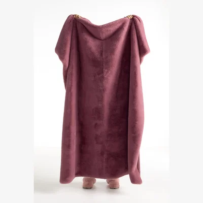 Anthropologie Sophie Faux Fur Throw Blanket
