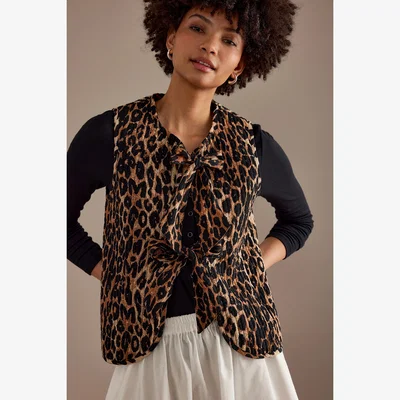 Anthropologie Damson Madder Tilly Quilted Tie-Front Gilet