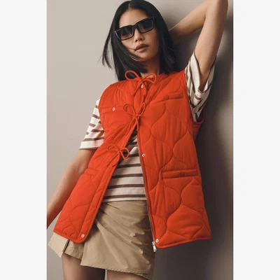 Anthropologie Avec Les Filles Bow Quilted Vest