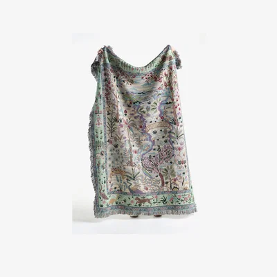 Anthropologie Tales Cotton Woven Throw Blanket
