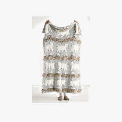 Anthropologie Knit Eyelash Throw Blanket