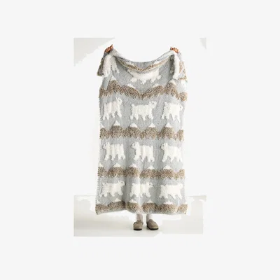 Anthropologie Knit Eyelash Throw Blanket