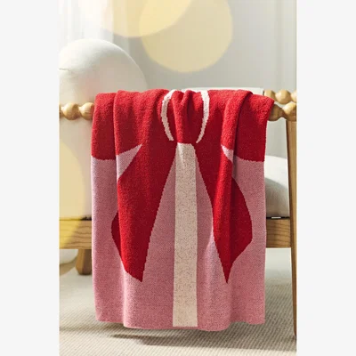 Anthropologie Bonnie Jacquard Knit Throw Blanket