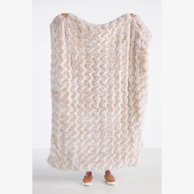 Anthropologie Luxe Faux Fur Throw Blanket