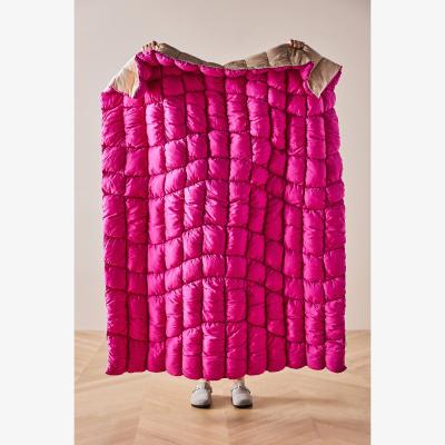 Anthropologie Polaire Quilted Puffer Throw Blanket