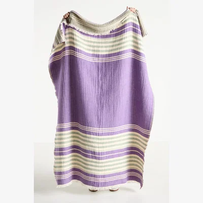 Anthropologie Jolene Gauze Woven Stripe Throw Blanket