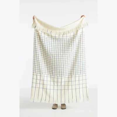 Anthropologie Windowpane Throw Blanket