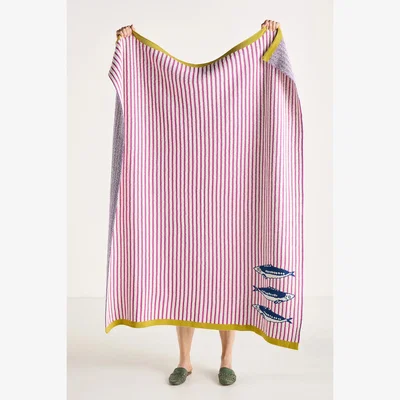 Anthropologie Sonnie Cotton Knit Throw Blanket