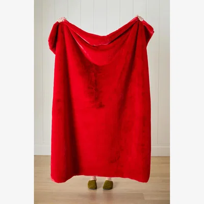 Anthropologie Sophie Faux Fur Throw Blanket