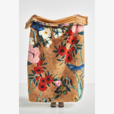 Anthropologie Sophie Printed Faux Fur Throw Blanket