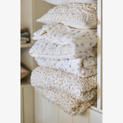 Anthropologie Dahlia Cotton Voile Floral Printed Textured Bedspread